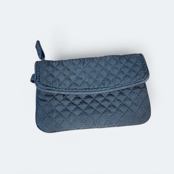 Vera Bradley Black Quilted Wallet with ID slot and flap snap pocket - Picture 2 of 16